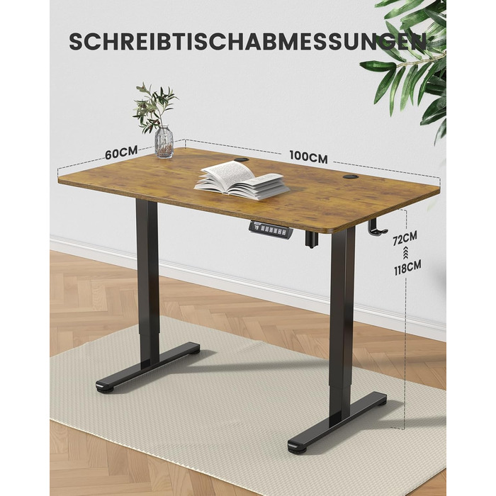 Електричний регульований стіл ErGear 100x60 см з пам'яттю, для дому та офісу