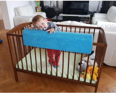 Захист для ліжечка дитячого бортик-подушка від випадання (120 см, блакитний)