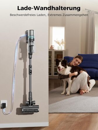 Бездротовий пилосос Proscenic P11 Ultra: потужний, легкий, з акумулятором 50 хвилин, сенсорний екран, антизаплутування, для дому, авто та видалення шерсті тварин (сірий)