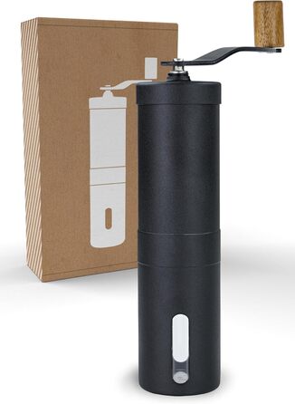 Ручна кавомолка Lambda Coffee з нержавіючої сталі та керамічним жорном | Для еспресо та інших сортів кави | З регулюванням ступеня помолу | Nautic Night