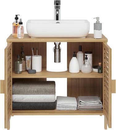 Шафа для ванної кімнати Bellamio Newa Badregal – бамбукова шафа з 5 полицями, 140x33x33 см