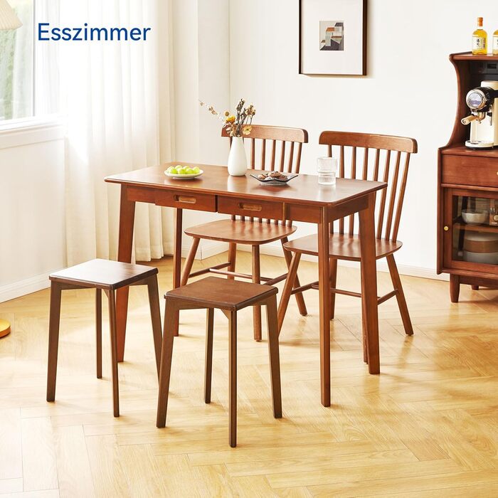 Дерев'яний письмовий стіл з шухлядою та вішалкою, 100x50x75 см, YD-WD01N, Рустикальний коричневий