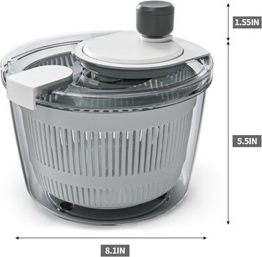 Салатниця-відцентроука для миття, віджимання та сушіння салату та овочів, висока ефективність