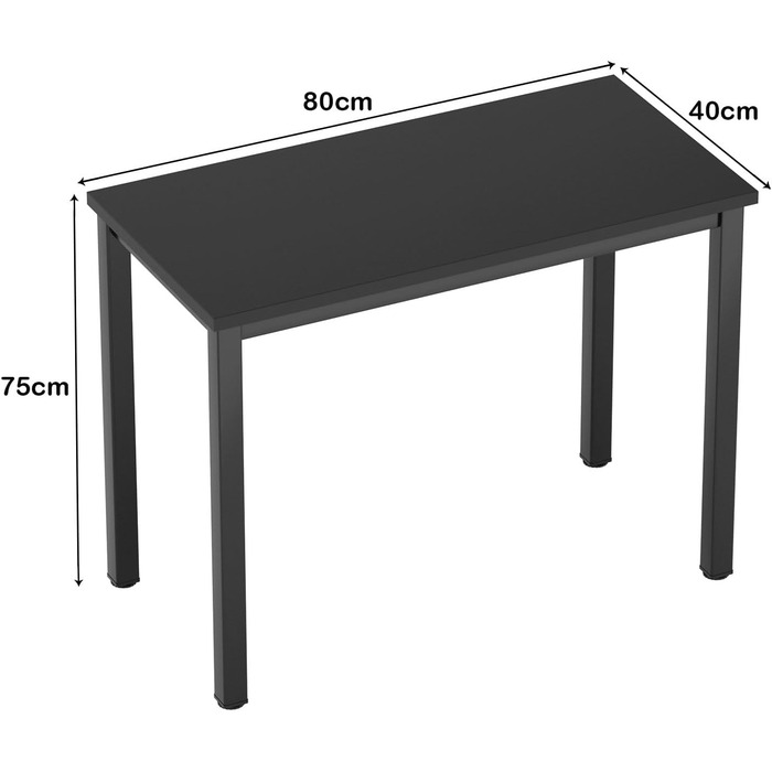 Комп'ютерний стіл SogesHome 120x60x75 см, Письмовий стіл, Офісний/Обідній стіл, AC3CB-120-SH (Чорний, 80x40 см)