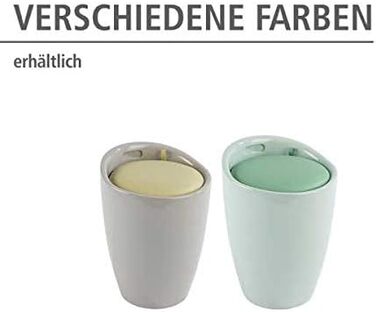 WENKO табурет для ванної кімнати Candy з місцем для зберігання та кошиком для білизни, ABS-пластик, 20 л, Ø 36 x 50,5 см