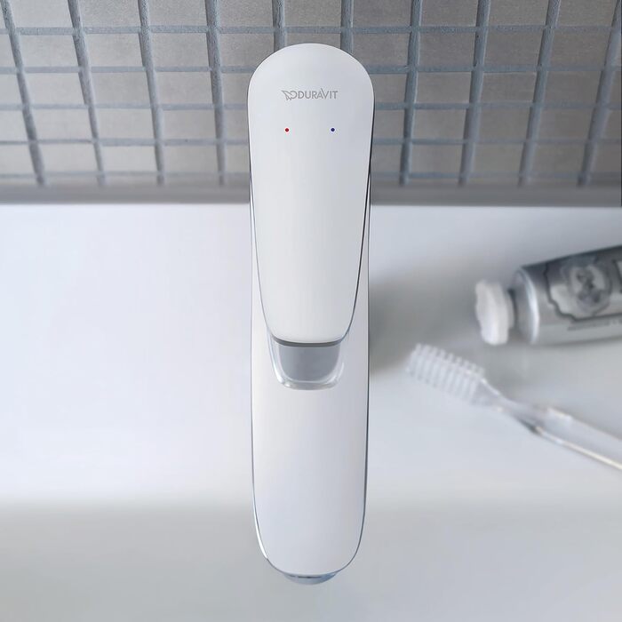 Змішувач для ванної кімнати Duravit B.1, висота виливу 110 мм, керамічна картридж, хром (з комплектом для зливу з тягою)