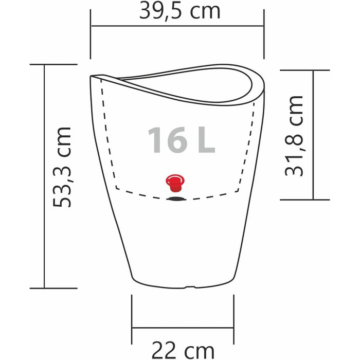 Ваза Scheurich Wave Globe High, 29.8 см, 40 см, 6 л, чорно-гранітний колір