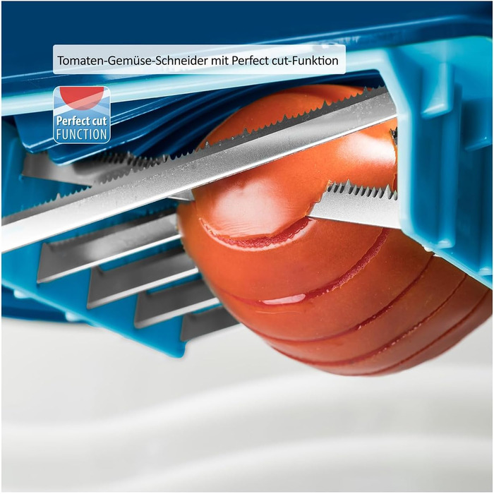 Набір для нарізки овочів Nicer Dicer Chef 15 елементів: нарізник, шинкувальник, нарізник для салату, кубик-нарізник, нарізник для картоплі фрі, хвилястий нарізник, мульти-подрібнювач для фруктів та овочів, кухонний аксесуар з рецептами (блакитний)