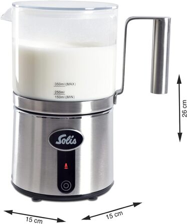 Електричний піноутворювач молока Solis Cremalatte 869 - піноутворювач молока до 350 мл - піноутворювач молока - скло/нержавіюча сталь - 5 функцій - 600 Вт