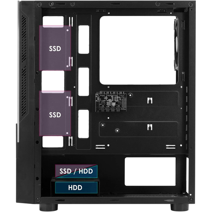 Корпус для ПК EMPIRE GAMING Spartan ARGB ATX із LED-підсвіткою, бічною скляною дверцятами та 120 мм RGB вентилятором