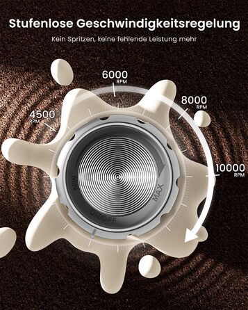 Електричний піноутворювач для молока Maestri House з регулюванням швидкості, знімний металевий вінчик, для лате та капучино (сріблястий)