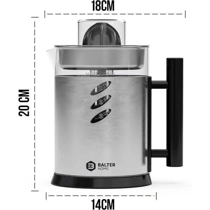 Бальтер Швидкий Соковичавник: Великий отвір 135 мм, 300 Вт, для овочів та фруктів, BPA Free, тихий (ZP-03)