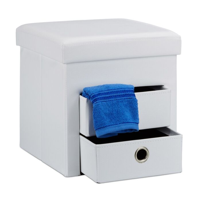 Відкидна табуретка Relaxdays з штучної шкіри та двома відділеннями