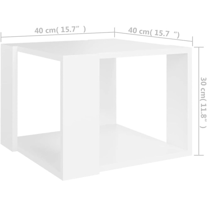 Журнальний столик Журнальний столик Стіл для вітальні Журнальний столик Журнальний столик Стіл для чаю Меблі для вітальні 40x40x30 см Інженерна деревина (білий)