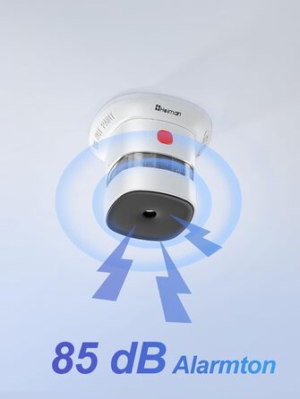 Набір датчиків диму Heiman Mini – 5 шт. з фотоелектричним сенсором, 10 років роботи від батареї, сертифікація EN14604, TÜV, CE, UKCA, DBI, 85 dB, преміум-дизайн