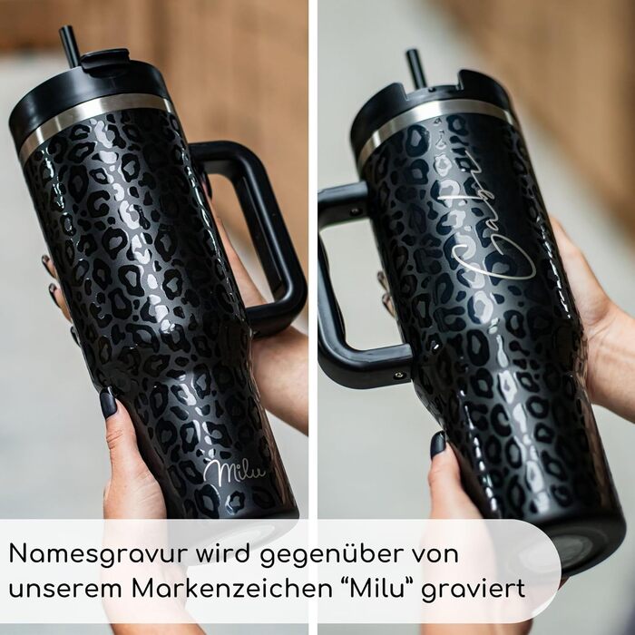 Термокружка Milu 1200 мл з трубочкою та ручкою – подарунок на Пасху для жінок та чоловіків | Подарунки тато, мама, друг, подруга | Подарунки до Дня батька та Дня матері | Подарунки дідусю та бабусі, гравіювання