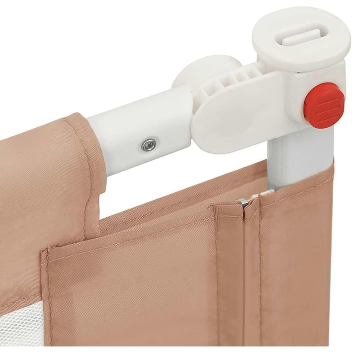 Бортик для ліжка дитячого vidaXL 200x25 см, бежевий (Taupe), захист від випадання, тканинний