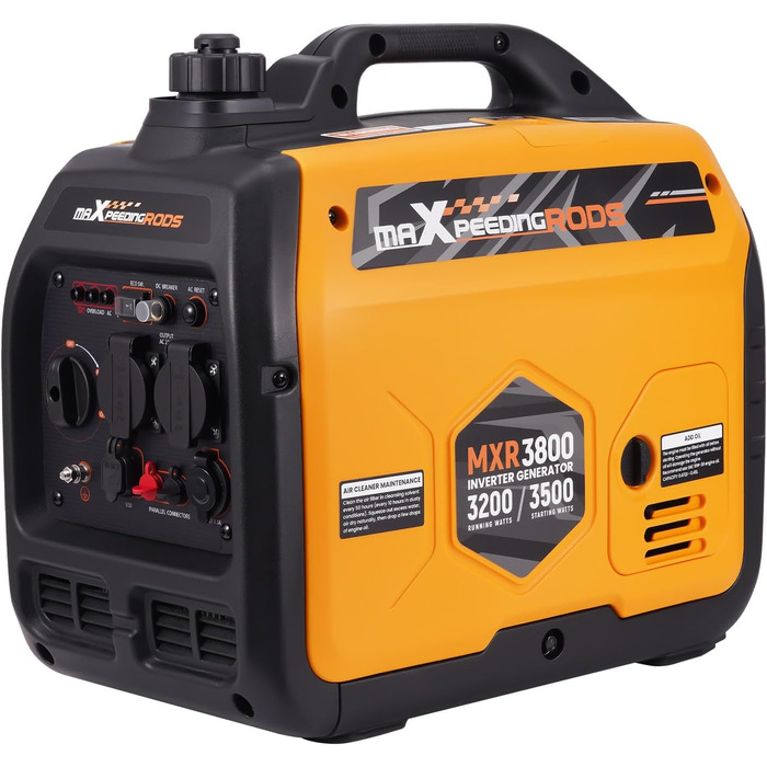 Інверторний генератор maXpeedingrods 2000W: бензиновий, 4-тактний, з USB та 230V, цифровий дисплей, компактний для кемпінгу та подорожей