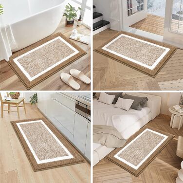 Набір килимків для ванної кімнати Pauwer: 3 шт. (з U-подібною контуром, для туалету), мікрофібра, плюш, швидковисихаючі, антиковзаючі, машинне прання, 18'x26'+18'x48'+U Shape 20'x24'