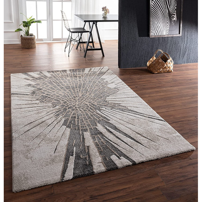 Килими Міас килими світу килим для вітальні 160x230 см з фризом 28066 95-сірий (120 см х 170 см, бежевий / Каньйонний)