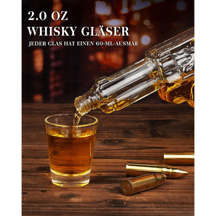 Набір віскі Oaksea: декантик та 2 келихи – ідеальний подарунок для чоловіків, батька, на Різдво, для любителів віскі