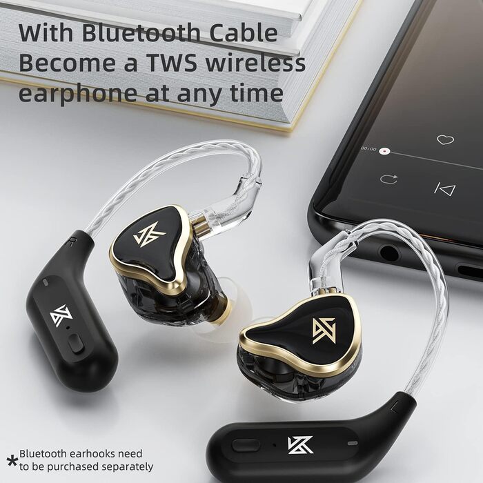 Навушники KEEPHIFI KZ ZAS IEM 16 UNIT гібридні навушники 7BA1DD у вухах, 8-жильний сріблястий кабель, білий