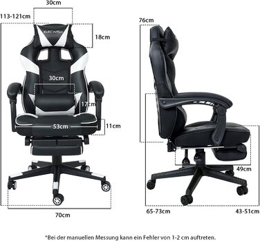 Крісло для геймерів з масажем YU YUSING чорно-біле