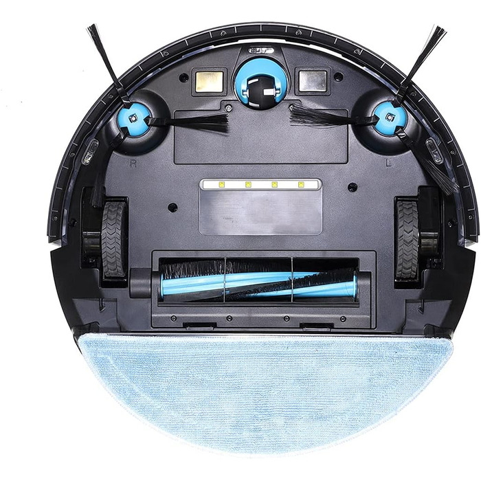 Робот-пилосос SALENTE L7 з функцією миття, 360° лазерна навігація, Wi-Fi, SLAM-картування, керування через додаток. Підходить для підлоги, паркету, килимів та видалення шерсті тварин. UV-стерилізація.
