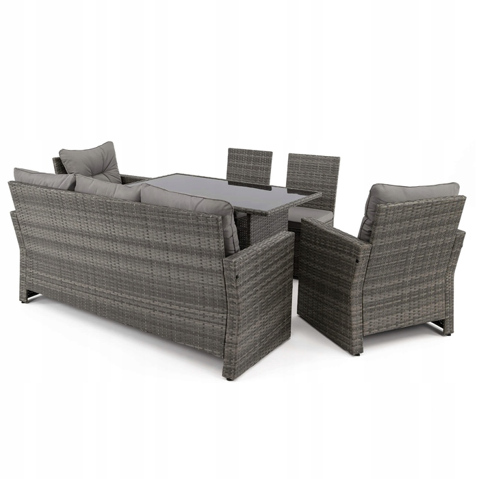 Комплект садових меблів із техноротанга EMWOmeble, сірий, 6 предметів