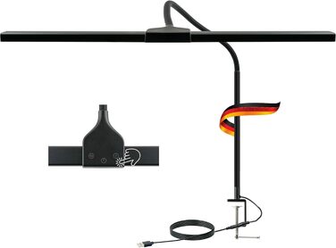 LED-лампа на монітор Schwaiger з USB-C, сенсорне керування, для офісу, дому, геймінгу, 1,5м кабель