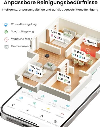 Робот-пилосос LEFANT M2 Pro з вологою тканиною, 5000Pa, лазерна навігація, LiDAR dToF, 150 хв, розпізнавання килимів, керування через додаток/голос, для видалення шерсті тварин, чорний