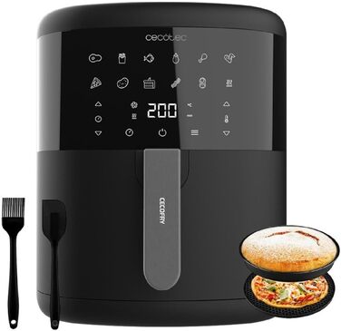 Фритюрниця без олії Cecotec Cecofry Bombastik 6000 Full, 6 л, 1700 Вт, PerfectCook, 12 режимів, сенсорне управління, чорний | з аксесуарами