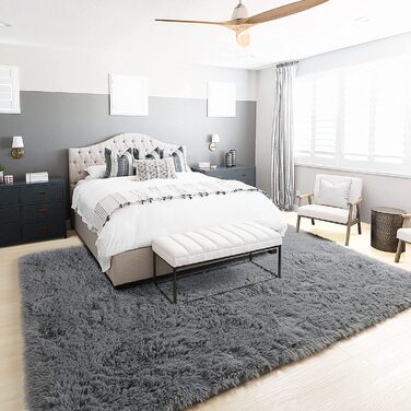 М'який килим для спальні, пухнаста вітальня, дитяча кімната, плюшевий килим, сірий килим, прямокутна форма, симпатична прикраса для кімнати, дитяча трав'янисто-Зелена (6x9 футів, сірий)
