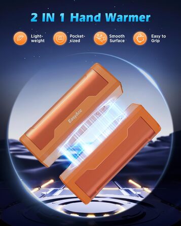 EasyAcc Портативний акумуляторний гріє рука, чорний - великий (помаранчевий)