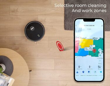 Робот-пилосос VG RVC 3002 BK: лазерна навігація, керування через додаток, чорний колір