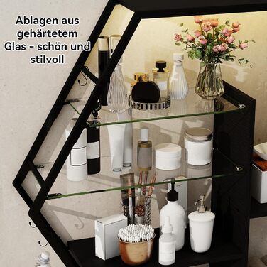 Підвісні полиці YU YUSING з RGB підсвічуванням (7 кольорів), з 8 гачками, для ігор, декору, спальні, кухні, бару, ігрової кімнати, гексагональної форми, 100x20x87 см