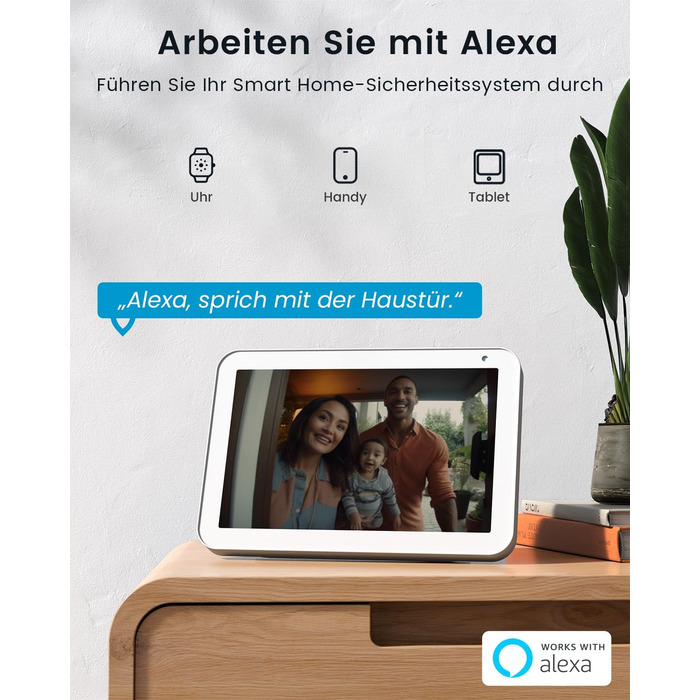 Відеодзвінок ieGeek 2K з камерою: бездротовий, водонепроникний (IP66), AI-розпізнавання руху, нічне бачення, без підписки, сумісний з Alexa, Wi-Fi 2.4GHz, з внутрішнім дзвінком (білий/сірий)