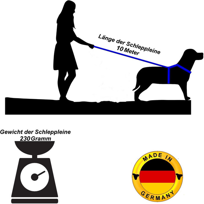 Собачий повідець Twinkys Style, зроблений в Німеччині, гумовий повідець для собак шириною 15 мм для собак вагою до 15 кг - з помаранчевим ремінцем на зап'ясті (10 метрів, Чорний від 15 мм до 15 кг)