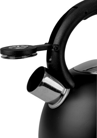 Чайник електричний індукційний 1.8L чорний з авто-свистком - Edelstahl, для плити, газової плити, електроплити, чайник-свисток, чайник-заварник