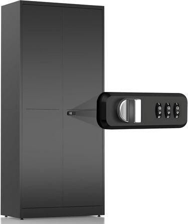 Металевий шафа-сейф для документів, 90х80х40 см, білий. З комбінаційним замком, регульовані полиці. Підійде для гаража, офісу, вітальні, підсобки.