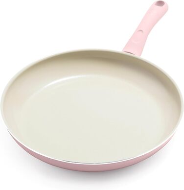 Набір посуду GreenLife Sandstone з антипригарним керамічним покриттям з 15 предметів, без вмісту PFAS, можна мити в посудомийній машині (сковорідка 12'', рожева)
