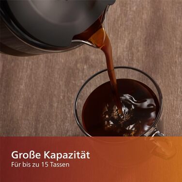 Кавоварка фільтраційна Philips, 1.25 л, до 15 чашок, Boil & Brew, чорна/срібляста (HD5416/60)