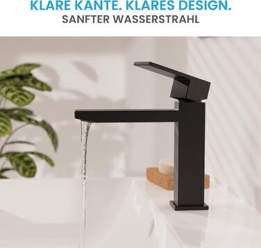 Змішувач для ванної кімнати Bächlein Imatra чорного матового кольору, однорідний важіль, сучасний дизайн