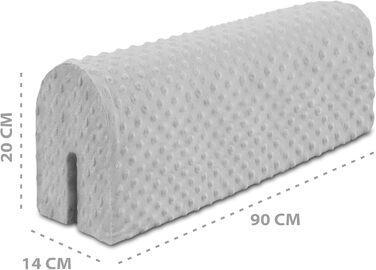Захист для ліжечка дитячого 90 см: бортик на ліжко, захист кутів з Minky (світло-сірий)