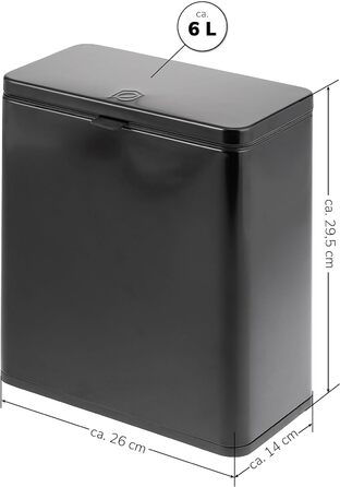 Контейнер для органічних відходів eluno 6 л з фільтром для запахів, для підвішування, стояння або склеювання, контейнер для компосту, 3 типи кріплення (чорний)