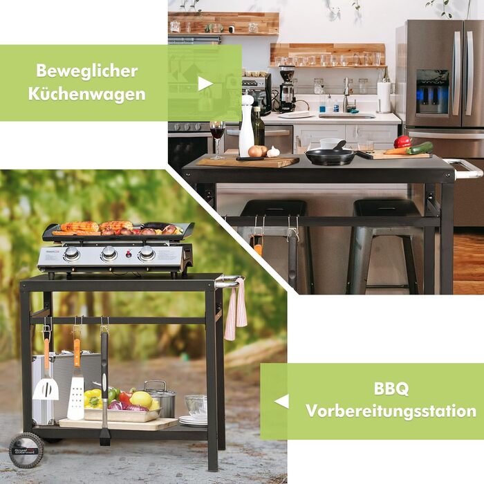 Роял Ґурмет - Робочий стіл-возок для гриля на вулиці: стіл для барбекю, робоча поверхня 85x50 см