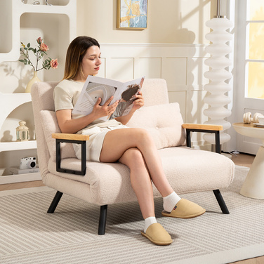 Диван-ліжко 2-місний, велюровий диван, функція трансформації, в комплекті 2 подушки, оксамитова текстура, кольори: бежевий, чорний, натуральний