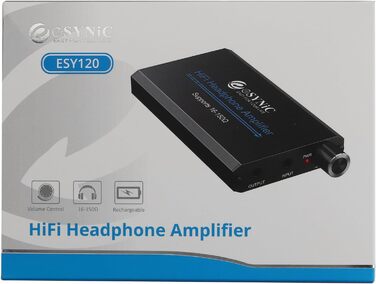 Портативний підсилювач для навушників HiFi eSynic з USB-кабелем і батареєю для MP3/мобільного телефону/ноутбука, чорний