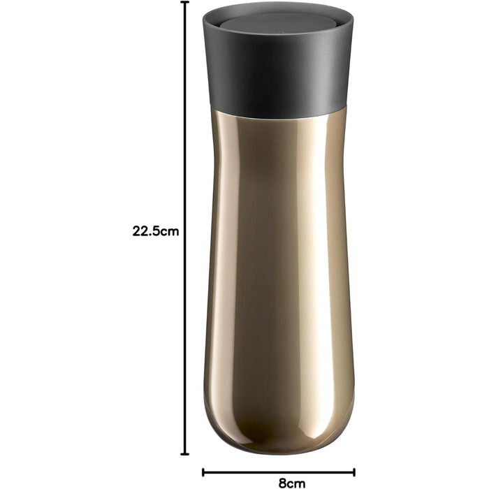 Термокружка WMF Impulse 350 мл, коричнева: автоматичний клапан, отвір 360°, зберігає тепло 8 год, холод 12 год