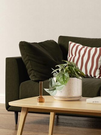 3 шт. керамічні горщики для квітів LE TAUCI, діаметр 11+13+17 см, з підставкою та дренажним отвором, для кімнатних рослин, бежевий, реактивна глазур